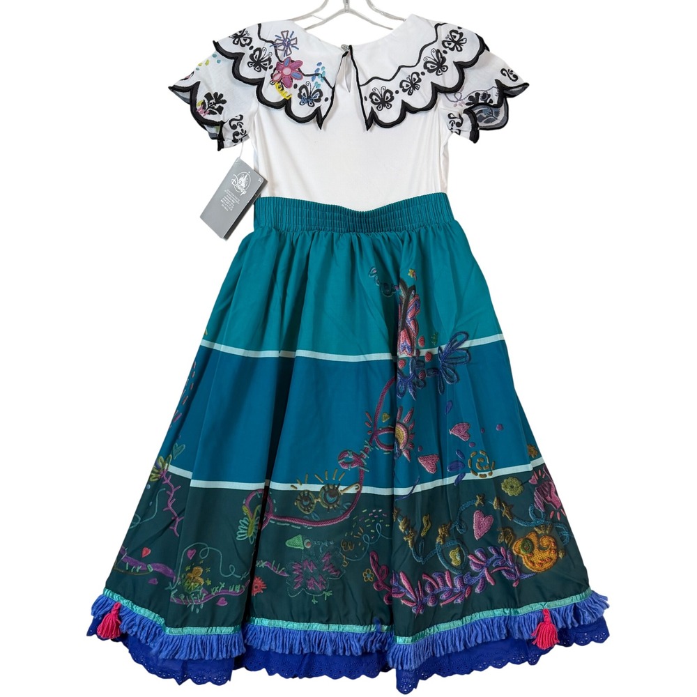 Disney Store Encanto Mirabel Costume Dress Girls Size 7/8 Embroidered Halloween - Picture 2 of 11